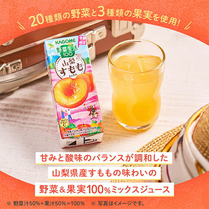[Discontinued or Out of Stock] Kagome Vegetable Life 100 Yamanashi Plum Mix, 195ml Paper Pack x 24 