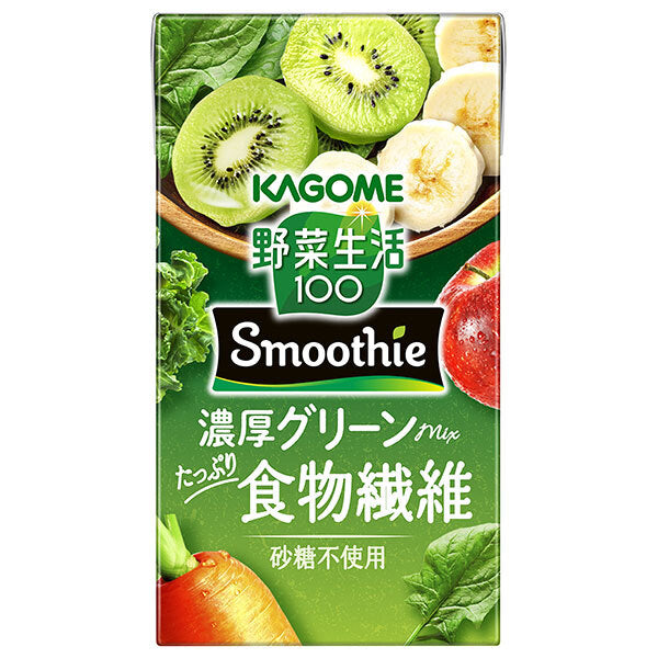 Kagome Yasai Seikatsu 100 Smoothie Rich Green Mix 125ml Carton x 24 [Ships from Japan]