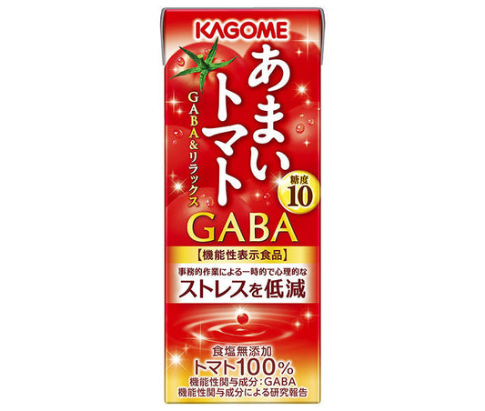 Kagome Sweet Tomato GABA & Relax [Food with Functional Claims] 195ml Paper Pack x 24 Bottles [Ships from Japan] 