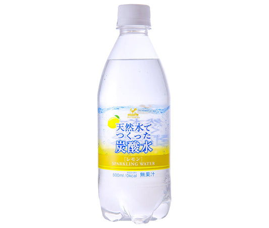 Tominaga Trading Kobe Foreign Settlement Natural Sparkling Water, Lemon, 500ml PET Bottles x 24 [Ships from Japan] 
