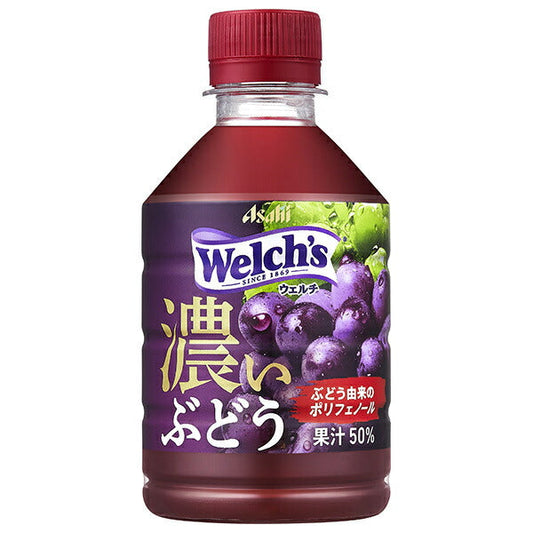 Asahi Beverages Welch's Grape 50, Dark Grape, 280ml PET Bottles x 24 [Ships from Japan] 
