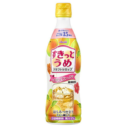 Asahi Beverage Craft Syrup Sukitto Ume (for dilution) 470ml plastic bottle x 12 bottles [shipped in Japan]