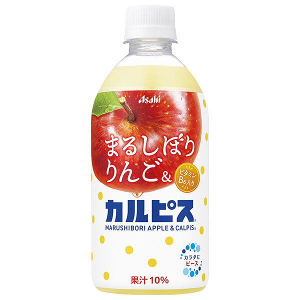 Asahi Beverages Marushibori Apple & Calpis R 470ml PET Bottles x 24 [Ships from Japan]