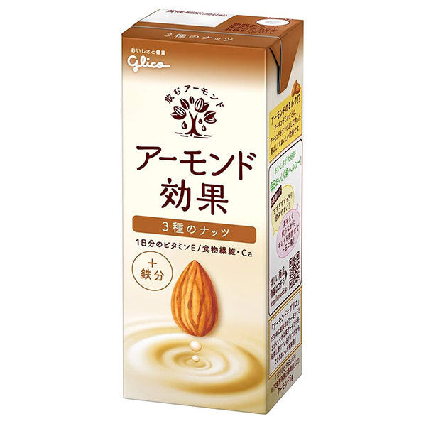 グリコ乳業 アーモンド効果 3種のナッツ 200ml紙パック×24本入【日本出荷】