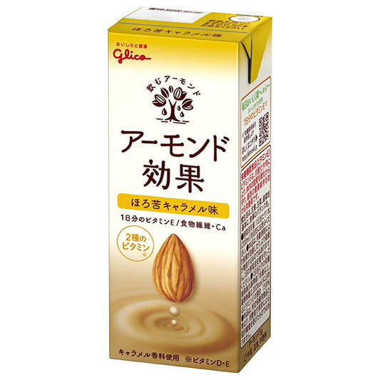 Glico Dairy Almond Effect Bittersweet Caramel Flavor, 200ml Paper Pack x 24 Bottles [Ships from Japan] 