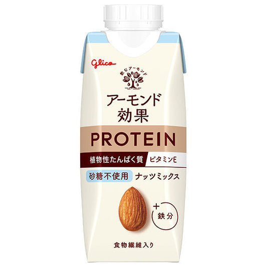 グリコ乳業 アーモンド効果 プロテイン ナッツミックス 砂糖不使用 250g紙パック×12本入【日本出荷】