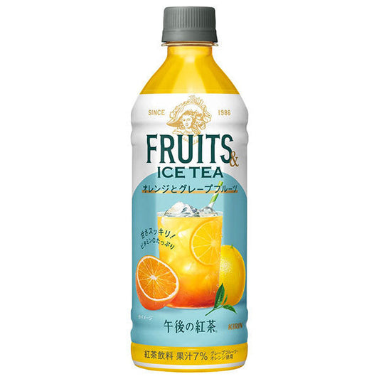 Kirin Afternoon Tea FRUITS ICE TEA Orange and Grapefruit 500ml PET bottles x 24 pieces [Shipped in Japan]