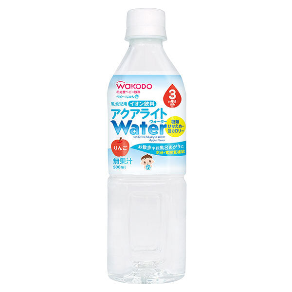 Wakodo Baby's Jikan Aqua Light Water Apple 500ml plastic bottle x 24 bottles [shipped in Japan]