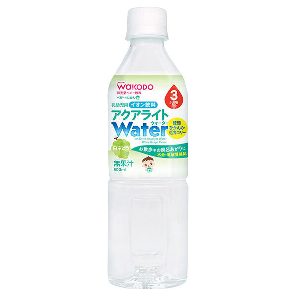 Wakodo Baby's Jikan Aqua Light Water White Grape 500ml PET bottle x 24 bottles [Shipped in Japan]