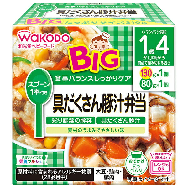 Wakodo BIG size nutrition marche pork soup bento with lots of ingredients 210g (130g+80g) x 24 pieces [shipped in Japan]