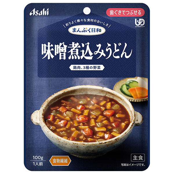 アサヒグループ食品 まんぷく日和 味噌煮込みうどん 100g×24袋入【日本出荷】