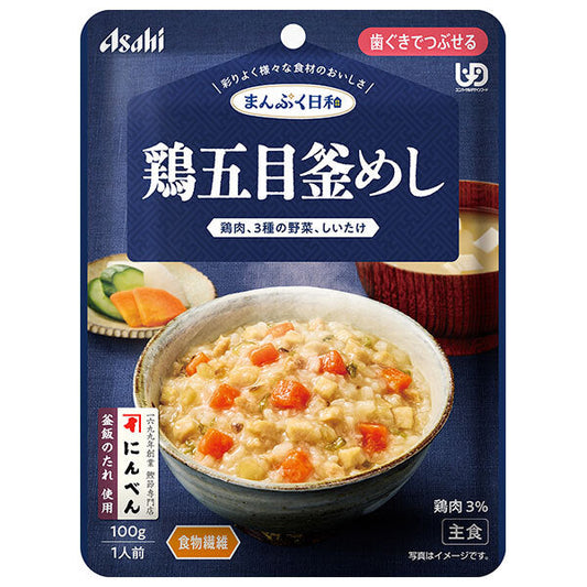 Asahi Group Foods Manpuku Weather Chicken Gomoku Kamameshi 100g x 24 bags [Shipped in Japan]