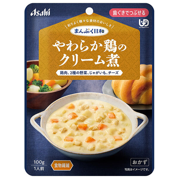 アサヒグループ食品 まんぷく日和 やわらか鶏のクリーム煮 100g×24袋入【日本出荷】