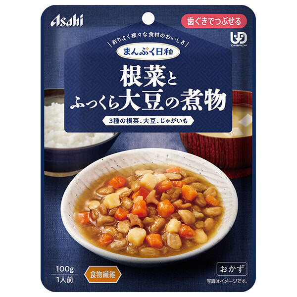 Asahi Group Foods Manpuku Biyori Boiled root vegetables and plump soybeans 100g x 24 bags [shipped in Japan]