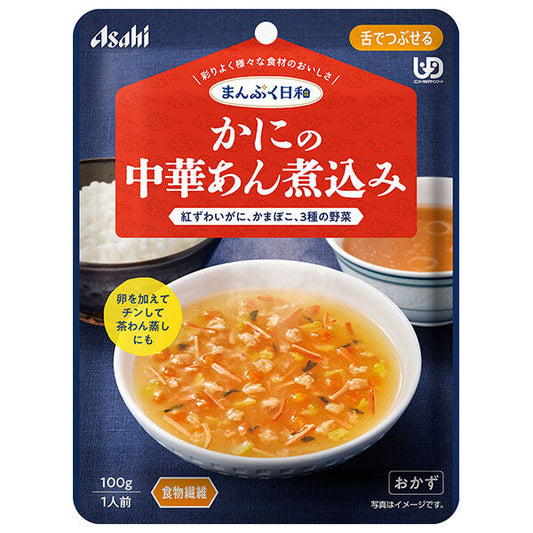 Asahi Group Foods Manpuku Biyori Crab Stewed in Chinese Bean Paste 100g x 24 bags [Shipped in Japan]