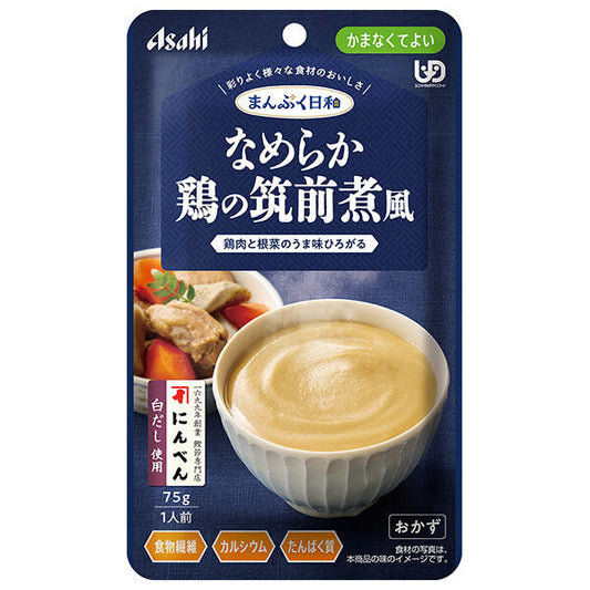 Asahi Group Foods Manpuku Biyori Smooth Chicken Chikuzen Boiled Style 75g x 24 bags [Shipped in Japan]