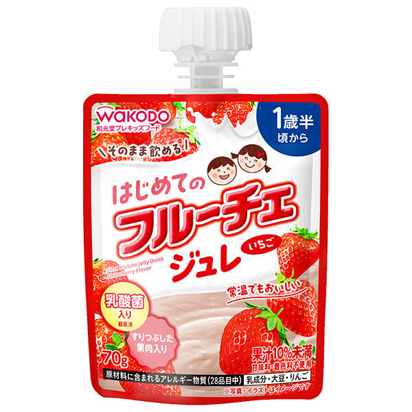 Asahi Foods Group Wakodo First Fruit Jelly Strawberry 70g pouch x 24 pieces [Shipped in Japan]