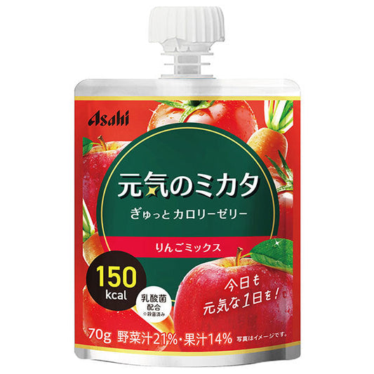 Asahi Foods Group Wakodo Genki no Mikata Gyutto Calorie Jelly Apple Mix 70g pouch x 24 pieces [Shipped in Japan]