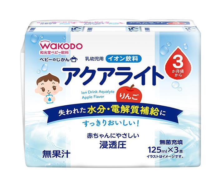 Wakodo Baby's Time Aqualite Apple (125ml paper pack x 3P) x 8 (4 x 2) pieces [Shipped in Japan]