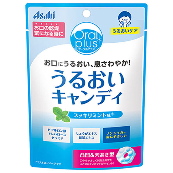 Asahi Group Foods Oral Plus Moist Candy (Refreshing Mint Flavor) 57g x 12 bags [Shipped in Japan]
