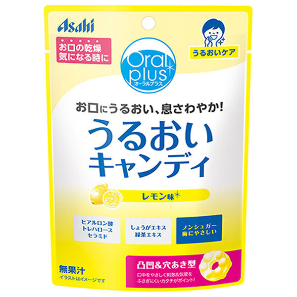 Asahi Group Foods Oral Plus Moisture Candy (Lemon Flavor) 57g x 12 bags 