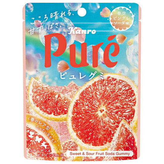 Kanro Pure Gummy Harusora Pingre Soda 52g x 6 bags [Shipped in Japan]