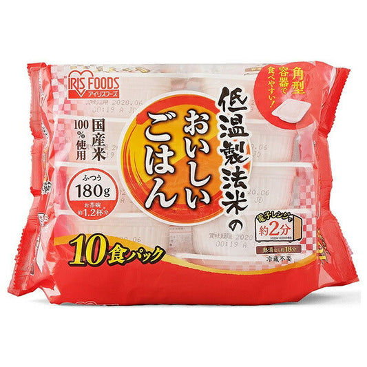 Iris Ohyama Delicious rice made with low-temperature rice 100% domestic rice 10 servings pack (180g x 10 servings) x 4 pieces [Shipped in Japan]