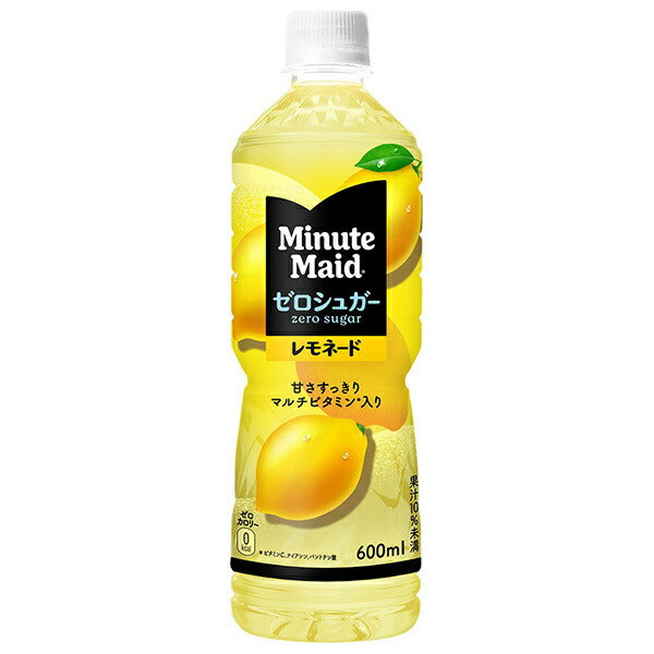 Coca-Cola Minute Maid Zero Sugar Lemonade, 600ml PET Bottles x 24 [Ships from Japan] 
