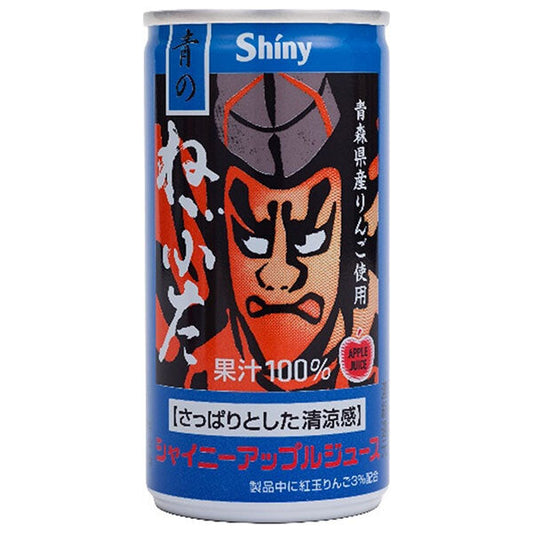 Aomori Prefecture Apple Juice, Shiny Apple Juice, Blue Nebuta, 190g Can x 24 Cans [Ships from Japan] 