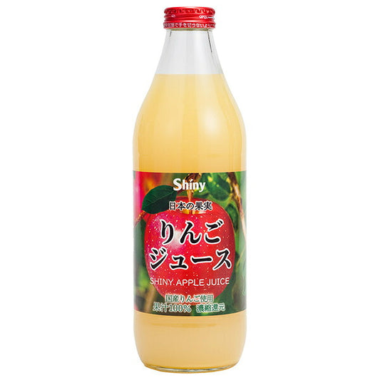Aomori Prefecture Apple Juice Shiny Japanese Fruit Apple Juice 1,000ml bottle x 6 bottles [Shipped in Japan]