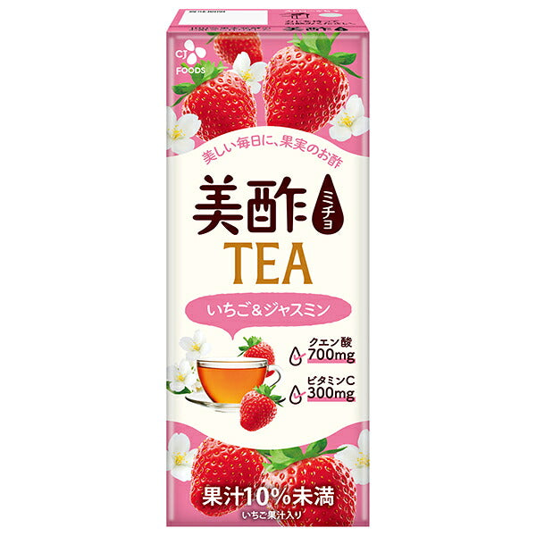 CJ Japan Micho Beauty Time Strawberry & Jasmine 200ml Paper Pack x 24 Bottles [Ships from Japan] 