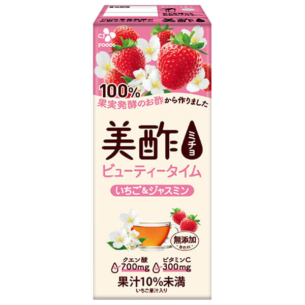 CJジャパン 美酢(ミチョ) ビューティータイム いちご&ジャスミン 200ml紙パック×24本入【日本出荷】