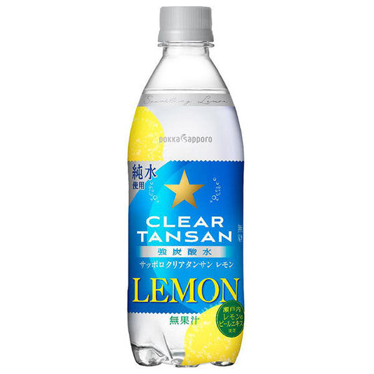 Pokka Sapporo Clear Tansan Lemon 500ml PET Bottle x 24 [Ships from Japan] 