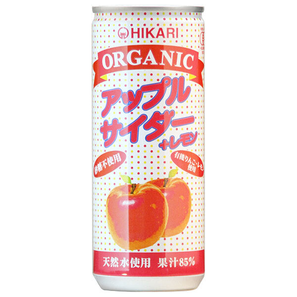 Hikari Foods Organic Apple Cider with Lemon, 250ml Can x 30 [Ships from Japan] 