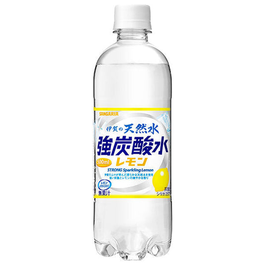 Sangaria Iga Natural Water Strong Carbonated Water Lemon 500ml PET bottle x 24 pieces [Shipped in Japan]