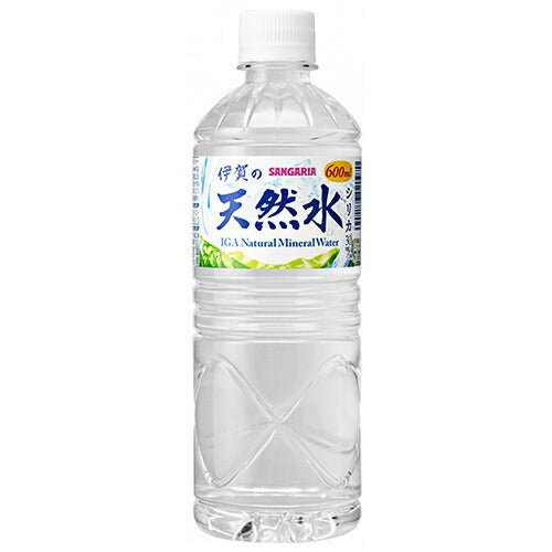 Sangaria Iga Natural Mineral Water, 600ml PET Bottles x 24 [Ships from Japan] 