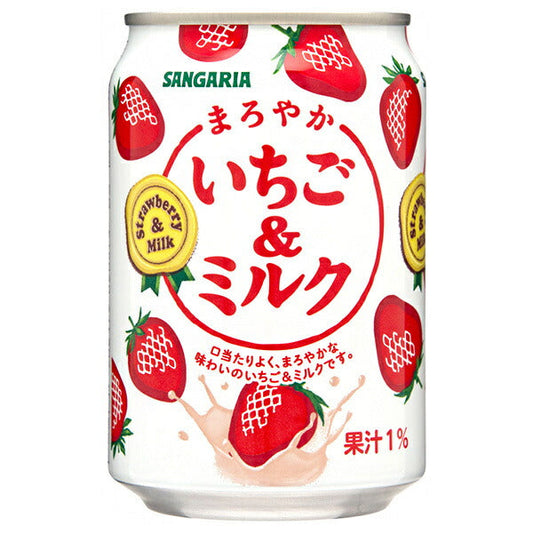 Sangaria Mellow Strawberry & Milk 275g Can x 24 Cans [Ships from Japan] 