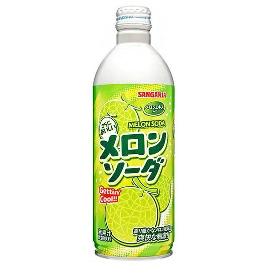 サンガリア メロンソーダ 500mlボトル缶×24本入【日本出荷】