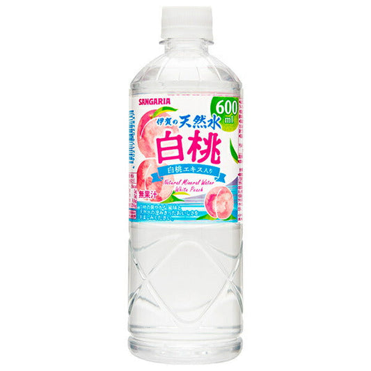 サンガリア 伊賀の天然水 白桃 600mlペットボトル×24本入【日本出荷】