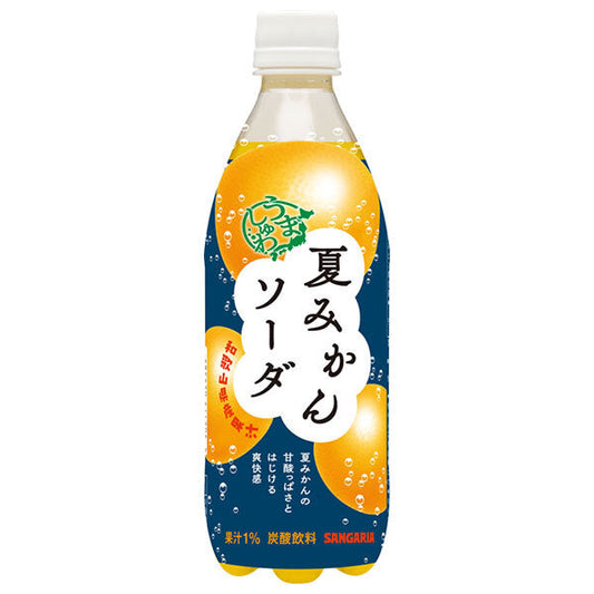 Sangaria Umashuwa Summer Mandarin Soda 500ml plastic bottle x 24 pieces [shipped in Japan]