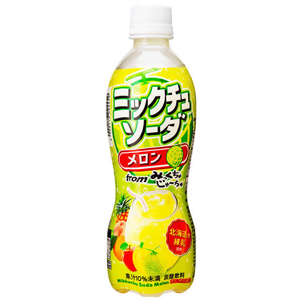 Sangaria Mixed Soda Melon 450ml PET Bottle x 24 [Ships from Japan] 