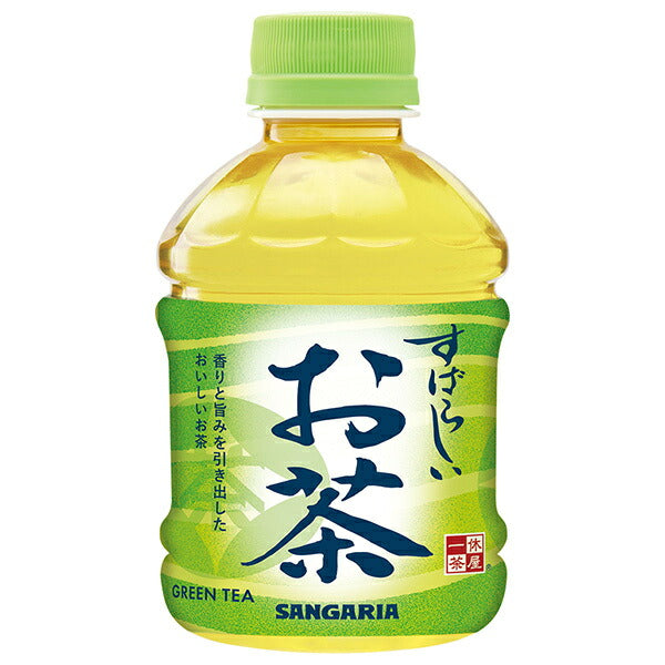 Sangaria Wonderful Green Tea Beverage, 280ml PET Bottles x 24 [Ships from Japan]