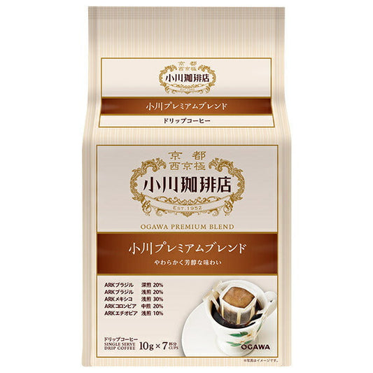 Ogawa Coffee Premium Blend Drip Coffee, 7 cups, 70g (10g x 7 bags) x 6 boxes [Ships from Japan] 