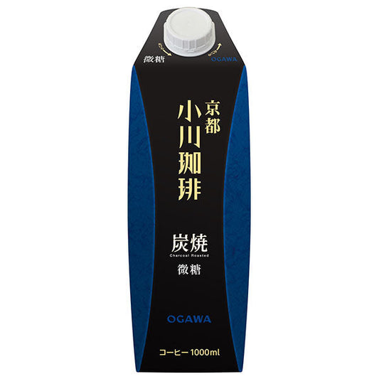 Ogawa Coffee, Ogawa Coffee Shop, Charcoal Roasted Coffee, Lightly Sweetened, 1000ml Paper Carton x 12 (6 x 2) [Ships from Japan] 