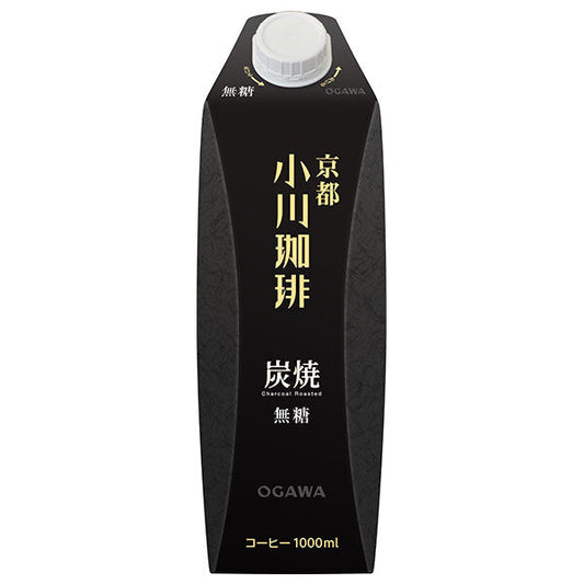 Ogawa Coffee, Ogawa Coffee Shop, Charcoal Roasted Coffee, Unsweetened, 1000ml Paper Carton x 12 (6 x 2) [Ships from Japan] 