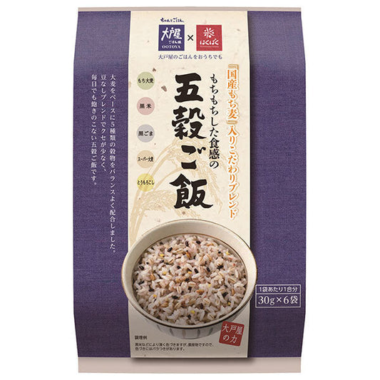 Hakubaku Ootoya Chewy Five-Grain Rice, 180g (30g x 6) x 6 bags [Ships from Japan] 
