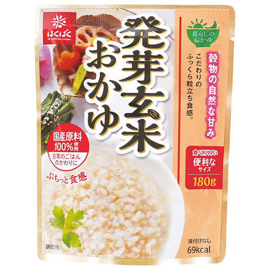 Hakubaku Germinated Brown Rice Porridge, 180g x 24 (8 x 3) Bags [Ships from Japan] 