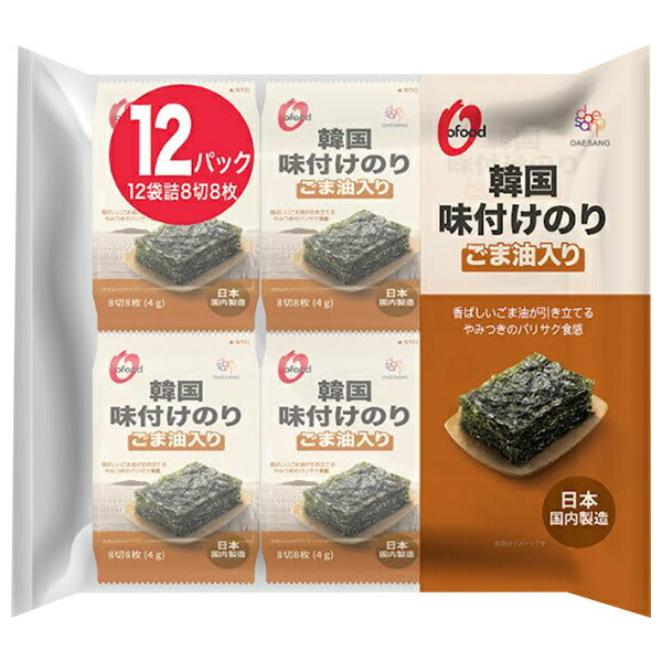 大象ジャパン Ofood 韓国 味付 のり 8切 8枚 (4g×12)×8個入【日本出荷】
