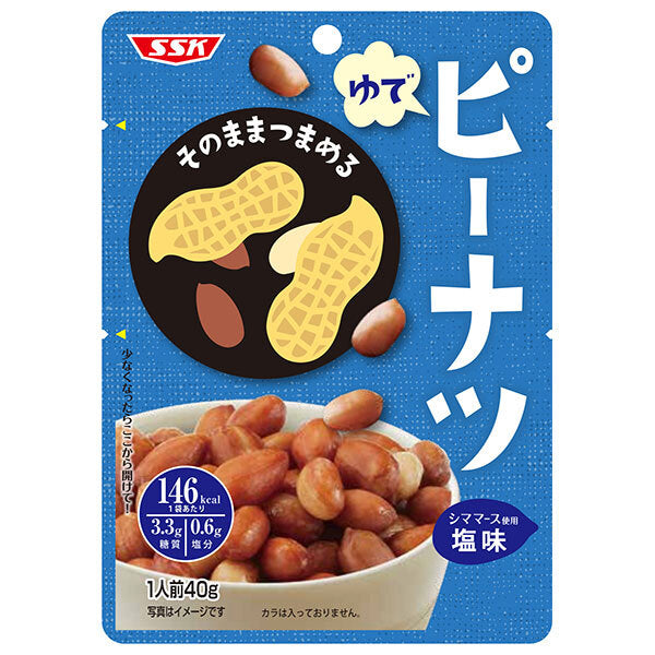SSK Ready-to-Eat Boiled Peanuts Snack 40 g x 60 Packs [Ships from Japan]