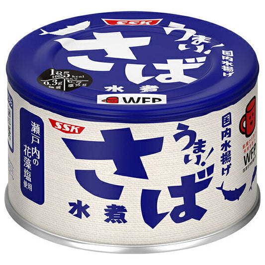 SSK Umai! Boiled Mackerel, 150g Can x 24 Cans [Ships from Japan] 